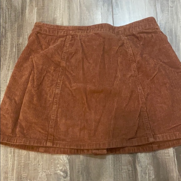 Rust Corduroy Mini Skirt - Picture 2 of 2